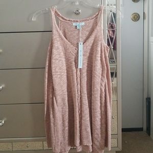 Mauve cold shoulder knit